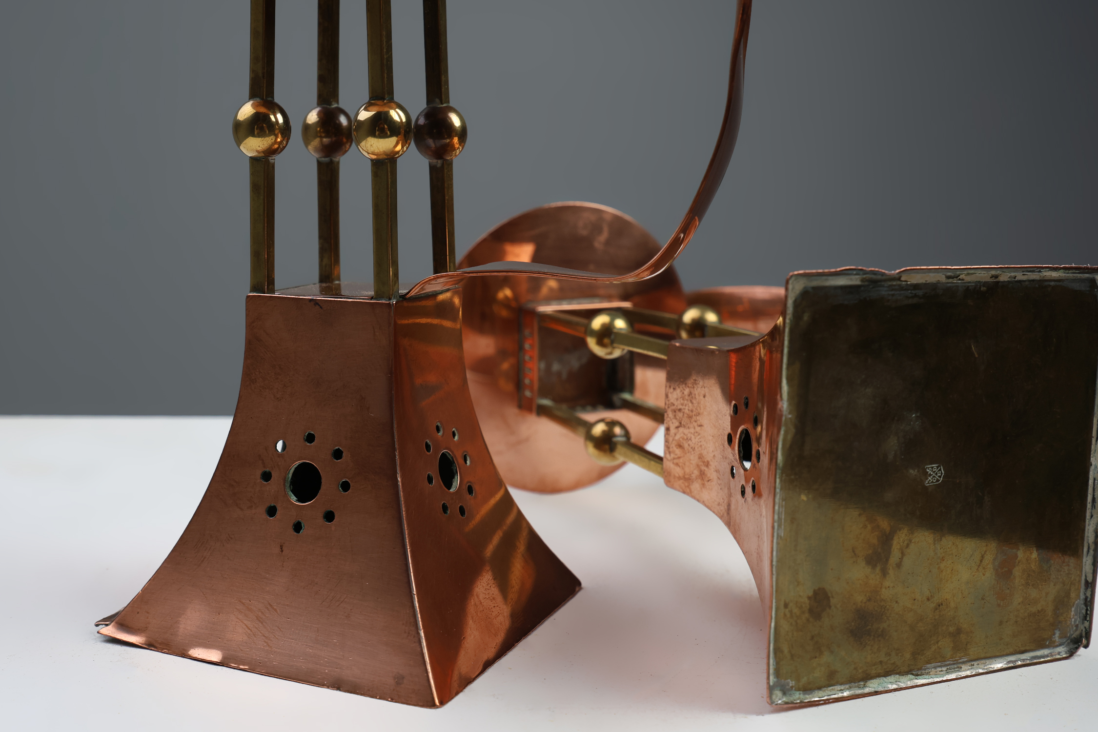 Pair of copper Table Candlesticks by Carl Deffner, Germany ca 1910thumbnail